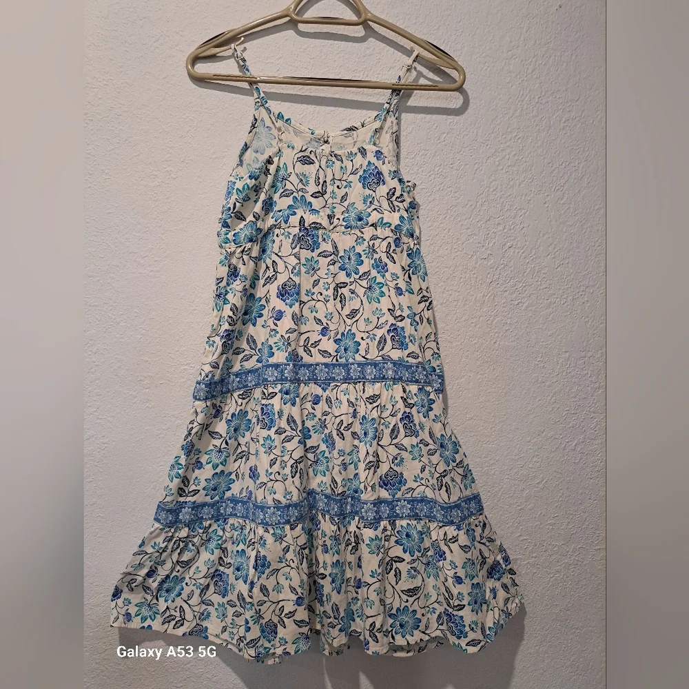 Floral Blue and White Kids Dress